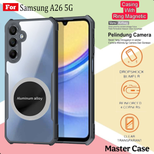 Casing SAMSUNG A26 5G Shockproff Camera Protection Transparan Bonus Ring Aluminium Alloy