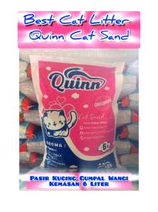 Kemasan 6 Liter Pasir Kucing Gumpal Wangi QUINN CAT SAND-Anti Bakteri-BEST CAT LITTER