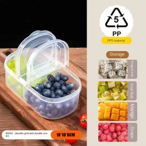 (Ready Stock) 600ML Portable Refrigerator Storage Box Plastic Sealed Rectangular Food Containers with Lid Safe Fresh-Keeping Box Condiment Boxes kotak simpanan