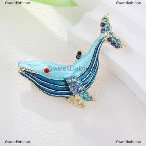 [COD] SweetBabiese Lovely Animal Whale Brooches For Women Coat Party Jewelry Accessries Gifts