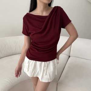 NU TOP | Atasan Knit Wanita Korean Top Baju Knit Wanita Lengan Pendek 2025 Basic Short Sleeve