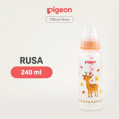 PIGEON Botol Slim Neck PP RP 240ml Hewan Langka w/S-Type Nipple Dot | Pilih Variasi | Botol Susu Bayi | Anti Kolik | Nipple Dot Size M