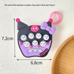 Super Cute Sanrio Kuromi Melody Mini Whac-A-Mole Keychain Pop It Game Electronic Speed Push Game Quick Push Game Pocket Size Fidget Toy