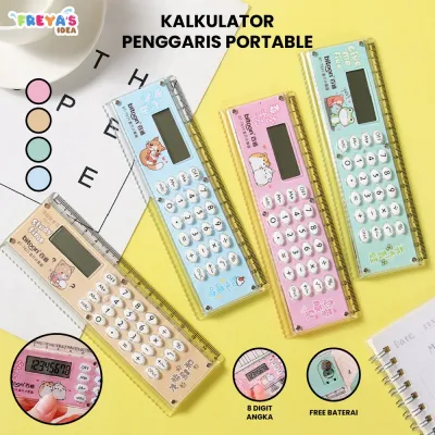 FR-A65 Kalkulator Penggaris Karakter 2IN1 Mini Portable Multifungsi / Kalkulator 8 Digit Penggaris 15cm / Perlengkapan Sekolah Anak Praktis / Ruler Set Calculator Import