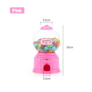 Candy Gumball Dispenser Machine Cute Color Container Storage Candy Gum Ball Dispenser Machine Food Container Storage for Kids Cute Candy Piggy Bank Mini Sweets Machine Kids Bubble Gift Children Money Box Toys Dispenser Gumball Coin Saving Box Home Decor