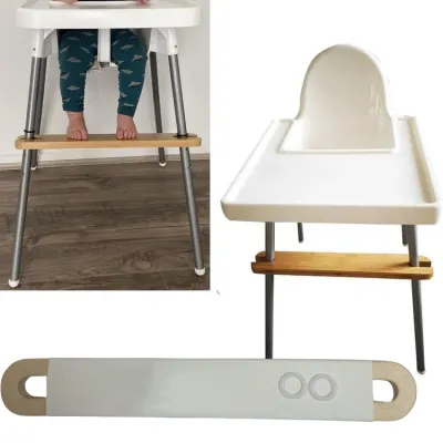 IKEA antilop ที่พักเท้า V3 ไม่ร่วงหล่น ปลอกหนังสีขาวกันเปื้อน นุ่มเท้า ฟ้า ขาว ที่นั่งกินข้าวเด็กทรงสูง ยางรอง