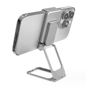 Kệ kẹp và giữ điện thoại có thể gập lại xoay 360 độ bằng kim loại nhôm sang trọng cầm tay có thể điều chỉnh ngón tay chân