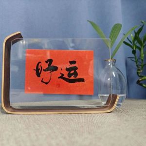 Picture Frame Swing Table DIY Acrylic Personalized Photo Box Transparent Wooden Double Sided Herbarium Display Frame Home Decor Gift