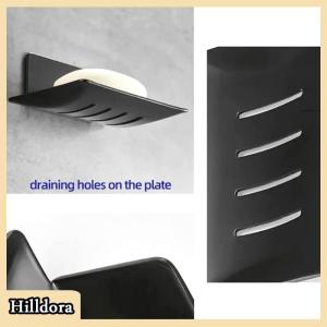 [Hilldora] ถาดรองสบู่สำหรับห้องน้ำที่วางสบู่ที่วางสบู่ที่ระบายน้ำติดผนังกล่องถาดใส่สบู่