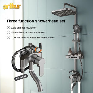 ARTHUR Rainfall Shower Set for bathroom shower set with faucet 4 in 1  shower set antirust hot and cold water faucet bathroom shower