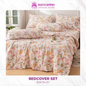 Set Sprei Selimut Sarung Bantal Guling Bedcover Seprei Sarban Sargul Bahan Microtex RATU SPREI