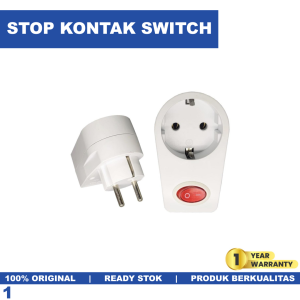 Steker Stop Kontak Arde 1 Lubang Dengan Saklar VISICOM VS-424P VS424P Steker Arde On Off