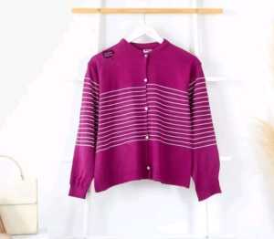 TERBARU DAN TERLARIS DI CARDIGAN RAJUT KANCING MUTIARA STRIPED SIZE JUMBO BB 40-85KG WANITA DEWASA