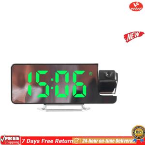 [VOF] Projection Alarm Clock with Temperature Date Digital Clock Mains and Battery Operated Projection Digital Alarm Clock for Bedroom