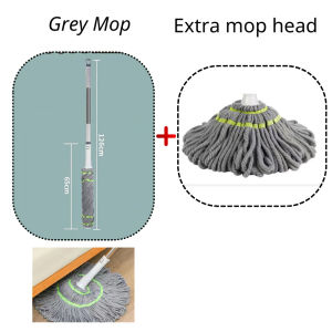 Spin Mop Magic 360° Household Wash-free Absorbent Mop 126cm Length No need to bend over Floor cleaning mop features a microfiber cloth head