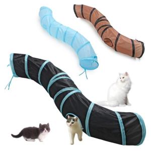 Đồ chơi cho mèo 2 lỗ đường hầm Ống đóng mở mùa xuân thỏ S Hình dạng đường hầm đồ chơi trong nhà đóng mở