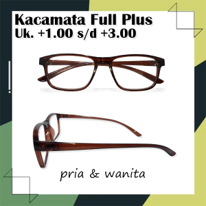 kacamata plus rabun dekat frame kotak coklat kacamata full plus (+) pria dan wanita ukuran lensa +1.00 sampai +3.00