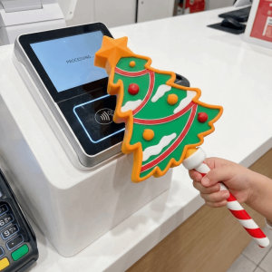 YUHENNY 3D Printed Xmas Tree Shape Magic Wand Portable Handheld Christmas Payment Magic Wand Credit Card Tap Wand Plastic Contactless Payment Wand Holiday Party
