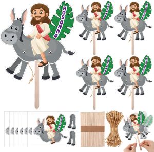 Motipuns 24 Set Easter Palm Sunday Crafts Kits Religious Hosanna Jesus Gifts Christian Party Favors Decorations for Sunday School Activities Church Home Supplies