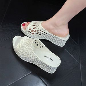 [Free Shipping] New Women’S High-Heeled Slippers Perfect For Summer Wear Featuring A Super-Thick Fashionable And Comfortable Sole Ideal For Both Indoor And Outdoor Use With A Sloped Heel And Non-Slip Design
