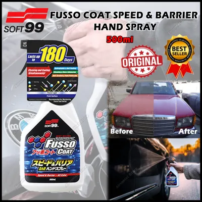 Soft99 / Soft 99 Fusso Coat Speed & Barrier Hand Spray Last Up To 180 Days | Car Care | Coat | Wax | Coating | Cleaning For Exterior Car Wax Care Care DIY 100% Original Ready Stock 500ml