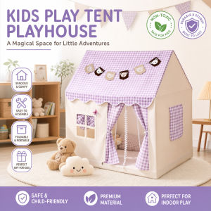 Indoor Kids Play Tent Playhouse Breathable Baby‑Grade Fabric Spacious Space Children Secret Game House For Home Use