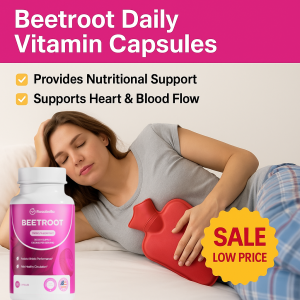 🔥Hot Sale Lowest Price🔥 Rosabella Beetroot Supplement Heart & Blood Flow Support 1300mg Vegan Formula 30-Day Supply Plant-based Capsules