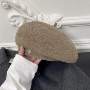 GENENIC Woolen Wool Beret Pure Color British Style Octagonal Hat Fashion Artist Hat Retro Painter Hat Ladies