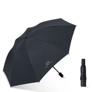 SKY PHIL Manual UV Super Prevent UV Black Coated Umbrella open/close Windproof