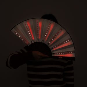 ADREE Silk LED Fan Luminous Folding Handheld Fans Fun LED Light Glow Fan Bar Stage