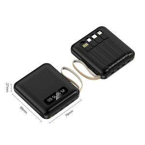 💛[SPOT] IEC 10000 mAh Power Charging Power Bank Built-in Removable 4 Cable Power Portable Mini Powerbank With Dual illuminated