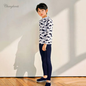 Swimming Outfit for Kids Boys Rash Guards for Child with Whales Pattern Kids Long Sleeve Sandy Wear Two Pieces Swimwear for 2-10 Y Children Swimsuit with Swim Cap