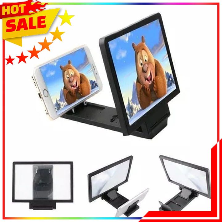 Kaca Pembesar Layar HP Enlarge Screen Magnifier Bracket Stand 3D
