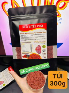 Cám chìm cho cá dĩa cầu vồng thần tiên hồng mi - Thức ăn cá trùng huyết RED BITES PRO (CAO CẤP)