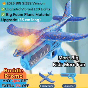 LED Light Airplane Launcher Flying Toy & Throwing Foam Glider Plane for Outdoor Flying Games for Kids Birthday Gifts