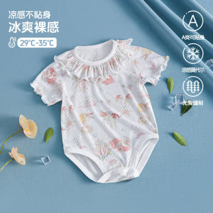 Summer thin romper a Modal-like baby romper cool and breathable short-sleeved triangle romper for babies in summer