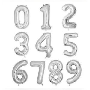 32 Inch Number Foil Balloon 0-9 Silver Gold Rose Gold Birthday Party Decoration