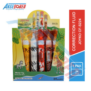 Tip X Pen Fluid Joyko [CF-S224/24 pcs] / Ballpoint Pulpen Correction Tape Ex Cair [1 Lusin] / Tip Ek 1 Pack / Tipex 1 Pak
