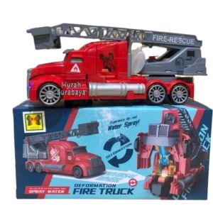 Mainan Anak Terbaru Mobil Fire Fighting Pioneer Bisa Berubah Jadi Robot 9911 FT | Mainan Mobil Bisa Berubah Jadi Robot Ada Lampu Dan Musik Mainan Edukasi Anak Murah Meriah Pakai Baterai Mobil Mobilan Berubah Jadi Robot