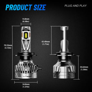 Novsight 1 Pair (2pcs) N95 H4 H7 H1 H13 9012 H11 9005 HB3 9006 HB4 9004 130W / pair 30000LM high low beam high beam LED headlight bulbs for Car white Color 6500k LED headlight kit