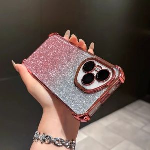 Luxury Plating Glitter Soft Silicone Phone Case For Honor 400 300 200 Lite Smart 100 Magic 4 5 6 7 Pro 90 70 50 X7b X7c X8 X8c X9c Smart X9a X9b Camera Lens Protector Shockproof Airbag TPU Cover Casing