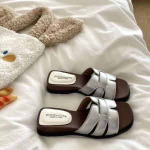Free Shipping Slip-On 2026 Summer New Fashion Wedge Heel Stylish Square Toe Casual WomenS Slippers Extremely Comfortable With Thick Soles For Height Increase