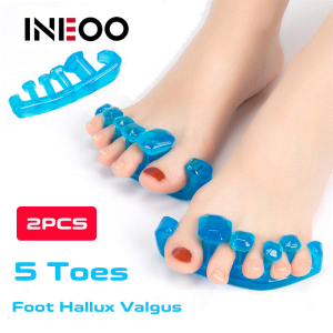 Ineoo 1 cặp chỉnh hình ngón chân cái Silicone miếng chia ngón chân bảo vệ ngón chân máy ép tóc tách dị dạng bàn chân Corrector
