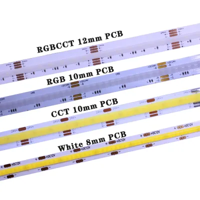 BBRGB RGBCCT CCT COB LED Strip 12V 24V 608 810 840LEDs/m flessibile Tape LED Light ip20 ip67 white warm white 3000K 6000k