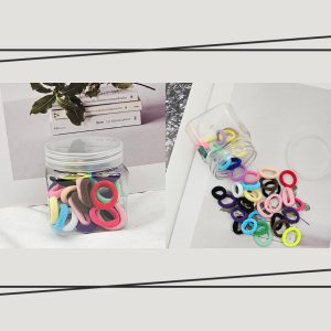 35pcs/Jar Colorful Elastic Hair Band Kids Hair Tie Korean Women Small Size Ponytail High Elasticity Band Fashion Hair Accessories
