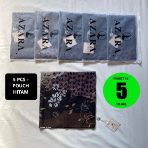 Paket Usaha Hijab Isi 10 Pcs Segi Empat Azara Oskara Motif Laser Cut Packing Pouch Metal Logo LC Scarf Azara Superfashion