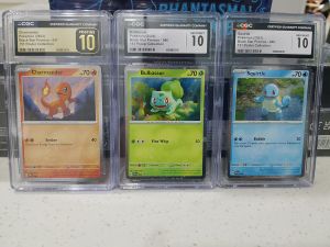 Pokemon Starter Pristine 10 and CGC 10 Black Star Promo 151 Poster Collection Card