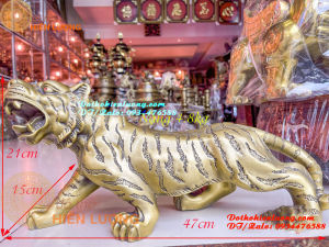 Tượng Hổ Đứng Thét Sơn Hà Bằng Đồng Nguyên Chất Dài 47cm Nặng 48kg - Quà Tặng Phong Thủy Cho Sếp Tuổi Dần