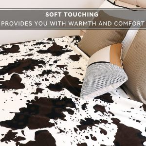 Cow outdoor warm blanket digital printed nap blanket flannel warm blanket