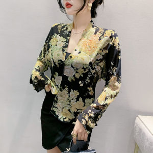 Yimei Đẹp In Phụ Nữ Của Áo Cánh 2023 thời trang mới mùa hè Áo voan Cho Phụ Nữ Lỏng Lẻo Và tay dài mỏng quần áo chống nắng